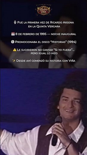 Ricardo Arjona — Si Yo Fuera | Festival de Viña 1995 | Retro Viña