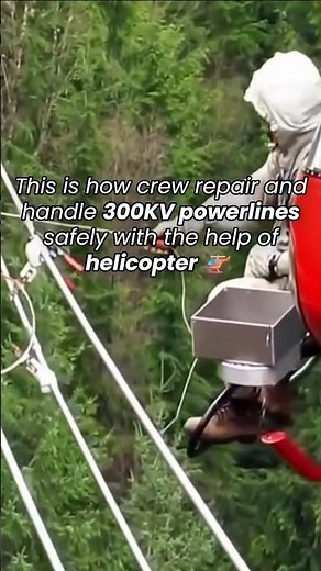 This is how crew repair and handle 300KV powerlines safely with the help of helicopter 🚁