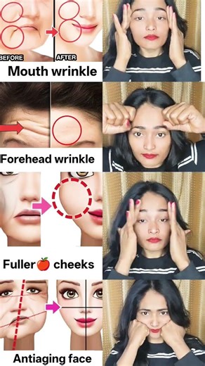 Chubby cheeks Exercise daily 😊!Facefat and facial massage +fuller cheeks, glowing skin care 😊.