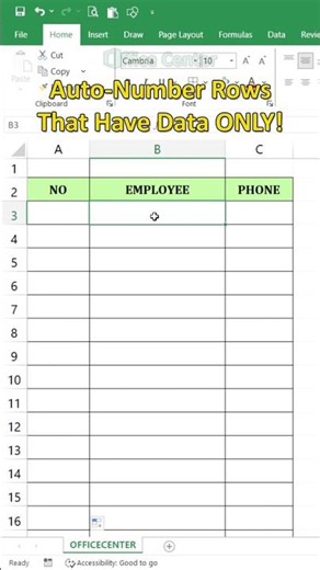 Excel: Auto-Number Rows That Have Data ONLY! (IF/ROW Hack!) #excel #dataextractor #exceltips