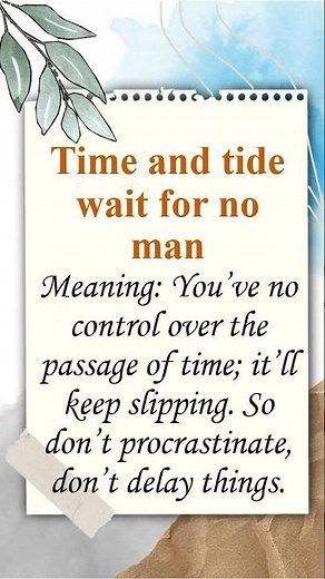 Time and Tide wait for no man |School Assembly | #quotes #mrngquotes #proverbs #proverbsaboutlife