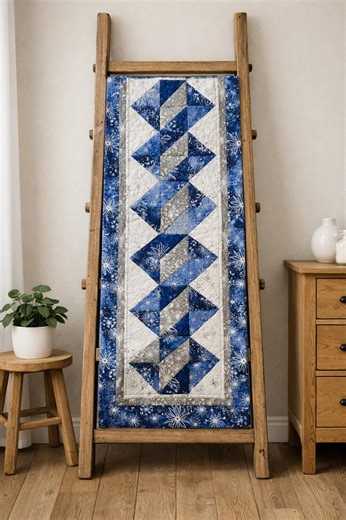 Blue Winter Star Quilt Pattern PDF – Modern Patchwork Table Runner Pattern - Etsy Australia