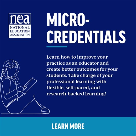 31K views · 360 reactions | Attention Educators: Elevate your practice with flexible, self-paced, and research-backed learning based on your interests and career goals with NEA Micro-credentials! No matter where you are in your professional journey, these courses make it easy for all educators to access professional learning opportunities. Sign up today! | NEA Today | Facebook