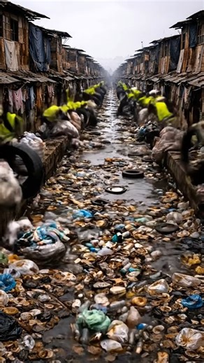 Clean up the trash in the slums and polluted canals, creating a clean and beautiful city #reels #clean #cleaning #cleanup #viral | Mechanical TV
