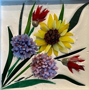 3D Stained Glass Mosaic Wall Art: Spring Wildflower Blooms - Etsy Australia