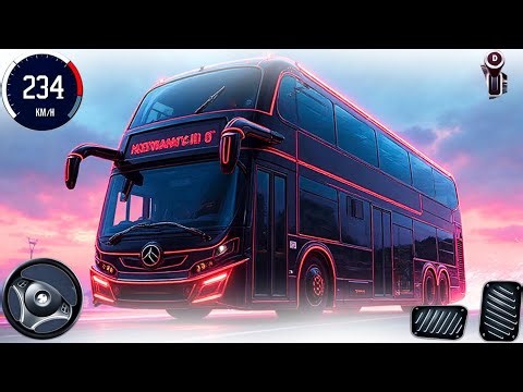 Bus Driving Games | Double Decker Black & Red Bus - Epic Stunt Driving Gameplay | Android Gameplay