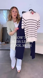 How to style a striped sweater with linen pants. Coastal Grandma vibes. Follow for more! All items are from my clothing shop. Whitley Sweater, Bridger Pants (3 colors), Murphy Mules (3 colors), Luna Purse, Savannah Sandals, Dylan Bag, Ace Sunglasses, Alora Necklace, Madeline Necklace, Stella Hoops. Shop now at Holleygirl.com #styling #fitcheck #stylingideas #outfitideas #outfitinspo #ootd #effortlesschic #effortlessstyle #minimalstyle #neutralfashion #momfit#coastalgrandmother #coastalgrandmothe