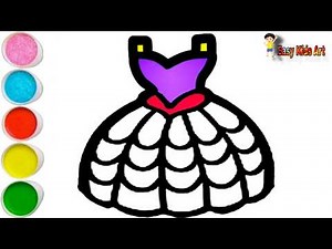 Beautiful Princess Dress Coloring for Kids 👗🎨 | Easy Painting Tutorial