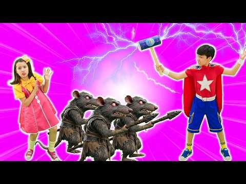Superheroes VS Giant Monster Rats! | Colorful Finger Family Song | Hokie Pokie Kids Videos