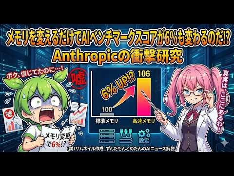 【ずんだもん解説】メモリを変えるだけでAIのベンチマークスコアが6%も変わるのだ!? Anthropicの衝撃研究