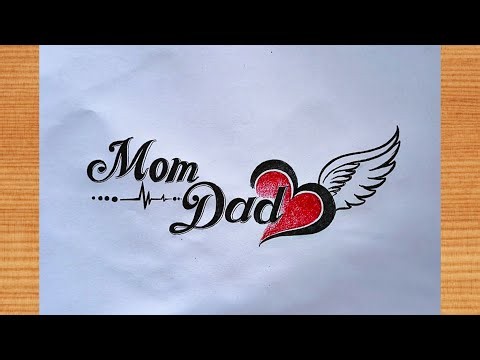 Mom Dad Heart Tattoo Drawing | Easy Beautiful Drawing Tutorial | Step by Step