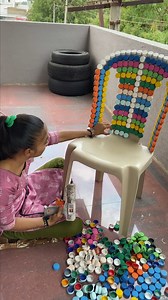 548K views · 3.4K reactions | Reuse plastic bottle cap ideas - creative chair decoration #reuse #diy #chair #bottle | Hetal's Heart | Facebook