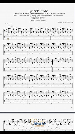 Spanish Study – Beginner Classical Guitar Lesson (Frederick Noad)