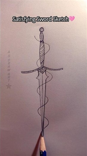 Drawing an Aesthetic✨ Floral Sword | Satisfying Art #art #drawing #sketch