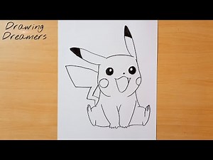 How to Draw Pikachu || Pikachu Outline Drawing || Pokemon Drawing