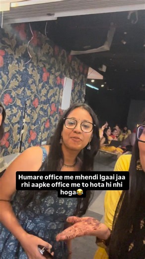 Priya Bhardwaj on Instagram: "Humare office me to mhendi lgaai jaa rhi hai aapke me to ye bhi nhi hota hoga😂😂😂 #officediwali #officeculture❤️ #mhendiart❤️ #myoffice #pwlife #lifeatpw #enjoyediwali #officereel #shorts #funn #masti i#instagram #tranding #explorer #mhendicompitition #mhendilove #women #officewomen #nobrokerhood #lifestyle #officelifestyle #girlsenjoyed #dua"