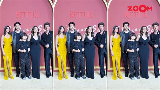 The star-studded premiere of The Ba**ds of Bollywood* took place today at NMACC Mumbai, bringing together a dazzling array of Bollywood celebrities, including the film’s cast. Shah Rukh Khan hosted this grand event, which saw Ajay Devgn-Kajol, Ranbir Kapoor-Alia Bhatt, Ananya Panday, Shanaya Kapoor, Mira Rajput, and Chunky Panday-Bhavana Panday all showing their support for Aryan Khan. The Ambani family, featuring Mukesh Ambani, Nita Ambani, Akash Ambani, Shloka Mehta, Radhika Merchant, and Isha