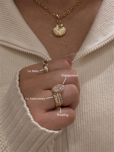 Princess Bride Diamonds | Engagement Rings & Fine Jewelry | A hand stack that tells the story of life’s most meaningful moments ✨ 💍 3ct Kayla NSEW Compass Engagement Ring 💍 2.0mm Core Pavé Wedding... | Instagram