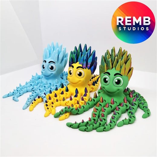 Articulating 3D Printed Octopus – Flexible Poseable Sea Creature Fidget Toy - Etsy