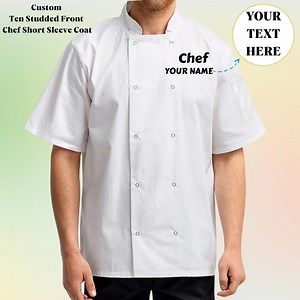 Custom Embroidery Chef Coat - Personalized Short Sleeve Chef Jacket With Name, Text & Logo RP664 - Etsy