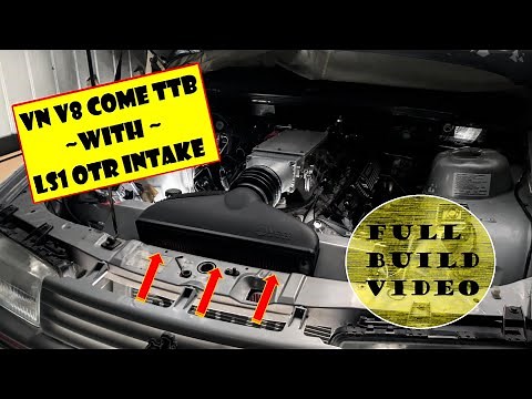 VN V8 COME Racing TTB Manifold with VT LS1 OTR Intake Install - Under Bonnet!