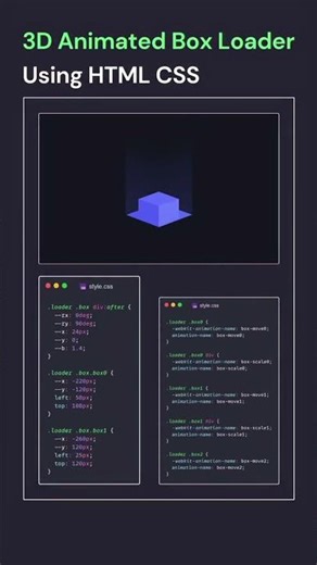 3d Box Loader #frontend #backend #coding #html #css #webdesign #programming #python #javascript
