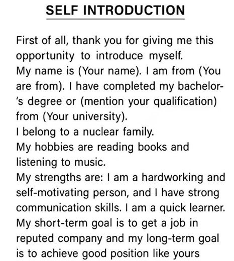 Perfect Self-Introduction for Freshers & Professionals | HR Tips by csrao_hr