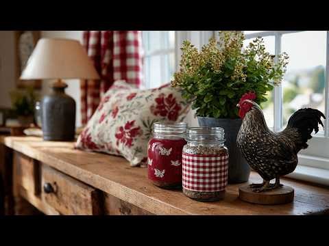 Farmcore Country Charm Red Checks, Roosters & Rustic Farmhouse Inspiration