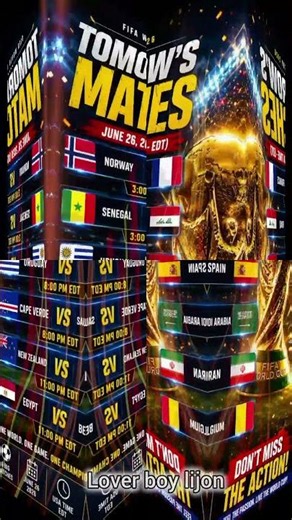 TODAY FIFA WORLD CUP 2026 MATCHES LIVE | Football Match Schedule Today #worldcup2026 #worldcup