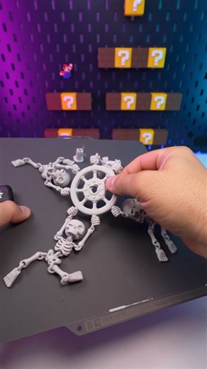 3D Printed Spinning Magic Skeleton Wand #3dprinting #halloween