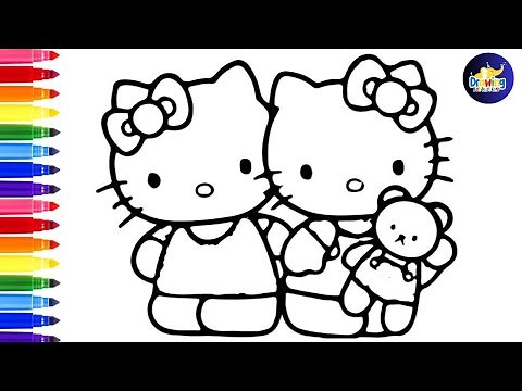 How To Draw Hello Kitty With Friend, Cute Hello Kitty Drawing For Kids‪@HelloKittyandFriends‬