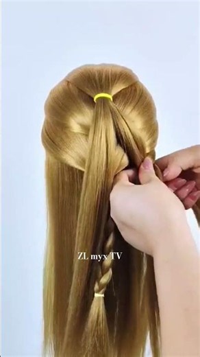 Three-strand-braid half-up #hairstyletutorial