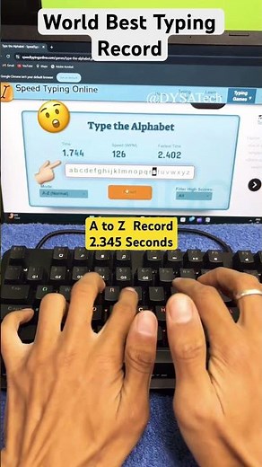 World Best Typing Speed Record 2.345 Seconds #keyboard #typing #trending #record #worldrecord