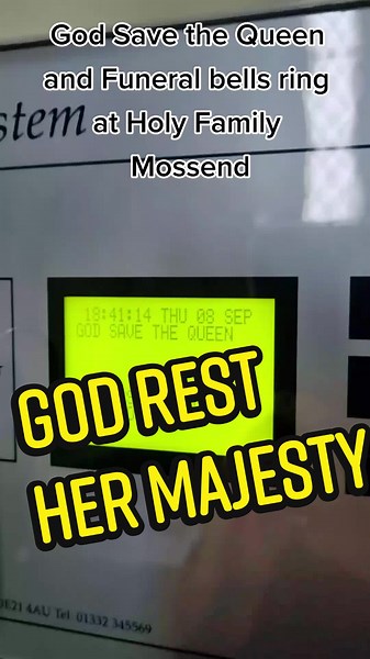 God save the Queen and funeral bells play out over Holy Family Mossend #catholic #catholictiktok #thequeen #queenelizabeth