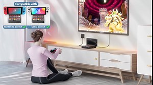 Switch TV Docking Station with 10 Game Slots for Nintendo Switch & Switch OLED, Switch Base Station Dock with 4K HDMI Switch TV Adapter, Portable Switch Dock Replacement with 2 USB 3.0 Port