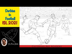 | How To Draw Football Match | Derby Football Drawing | Football Match Drawing Easy Step By Step |