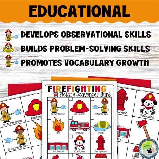 Fire Safety Week Scavenger Hunt for Preschoolers With Picture Clues, Firefighter Indoor Hunt, Fire Station Field Trip Scavenger Hunt Prek - Etsy