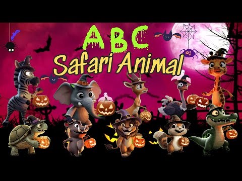 ABC Spooky Halloween Safari Animal Sounds Song | ABC Animal Sounds Song For Kids| Little Puppy Learn