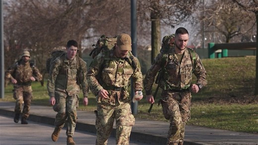 B-roll: SETAF-AF troops participate in road march to compete for German military distinction