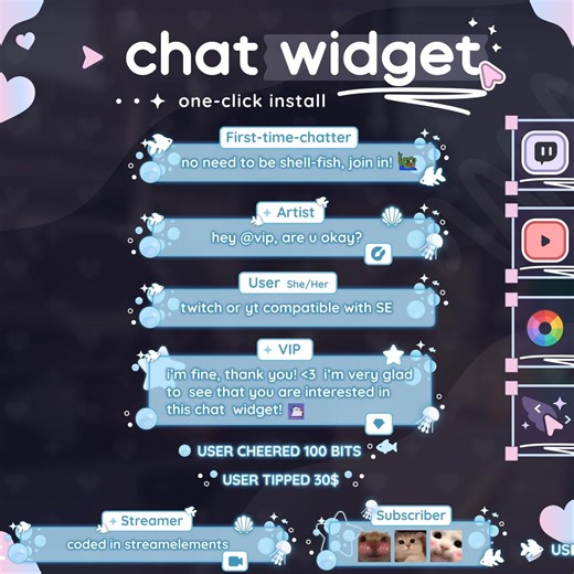 Sea Bubble Chat Widget | OBS, Streamelements & Streamlabs Desktop | Streamer Chat Overlay - Etsy