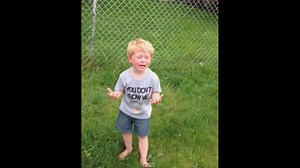 Watch: Boy has complete meltdown after stepping in dog poop
