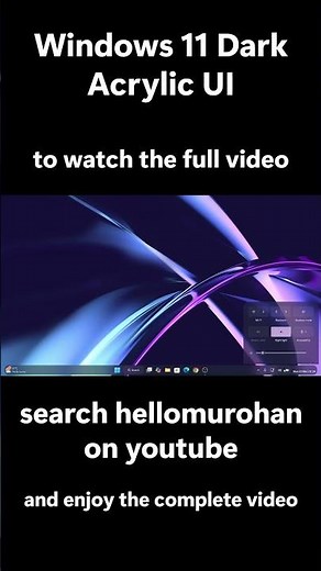 Windows 11 Dark Acrylic UI Setup 🔥 | ®™ |
