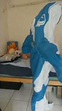 Inflatable whale suit up
