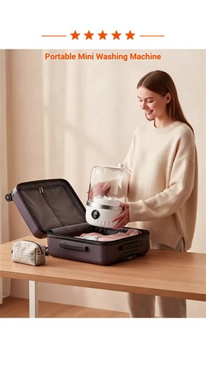 Portable Mini Washing Machine, USB Charging, Impact-Resistant Underwear Cleaner, Compact & Lightweight, Suitable for Apartments, Dorms, Hotels, Travel Camping #portablecleaning #lightweightwasher #luggageessentials #miniwashingmachine #dishwashersafe #babybottlewasher #washingmachinecleaningeffervescenttablets #minifridgewithfreezer #automaticsoapdispenser #laundrymusthave
