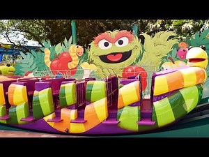 Slimey's Slider Full POV Ride at Sesame Street in SeaWorld Orlando, Pet of Oscar The Grouch