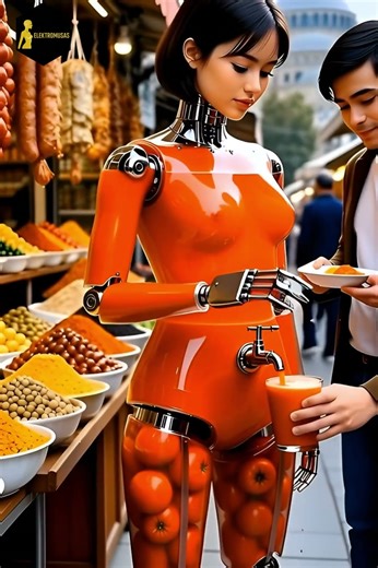 Want Some Tomato Juice? 🍅🤖✨ #elektromusas #robot #humanoidrobot