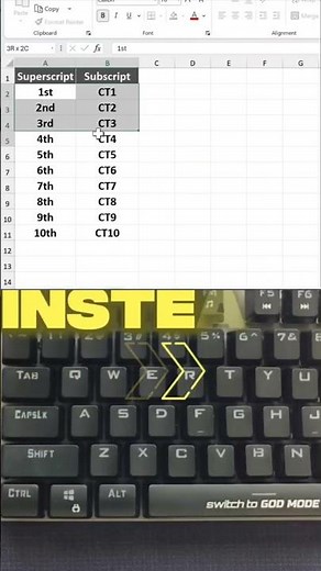 Beginner vs Excel Expert | How to make Superscript & Subscript in MS Excel #excel #office #tips