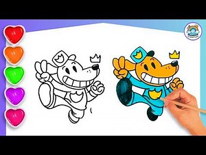 🐶 Dog Man Drawing & Coloring For Kids 🎨 | Learn Colors & Color Super Dog Hero 🦸‍♂️🐾