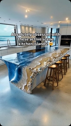 Inspiring Designs on Instagram: "These epoxy active scene kitchen islands are absolutely mesmerizing! 😱😱 #epoxy #epoxyart #interiordesign #tiktokmademebuyit"