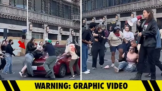 'No Kings' Protester Run Over by Driver in L.A., Hit & Run Caught on Camera